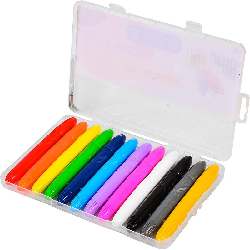 Milcraft Face Paint Crayons - 12 Vibrant Colors Twistable & Washable Face Paint Sticks - Face Painting Kit for Party, Halloween, Belly Painting Kit Pregnancy, Makeup Body Paints for Adults - Image 2